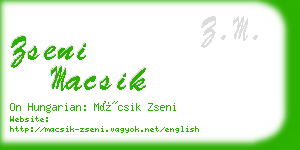 zseni macsik business card